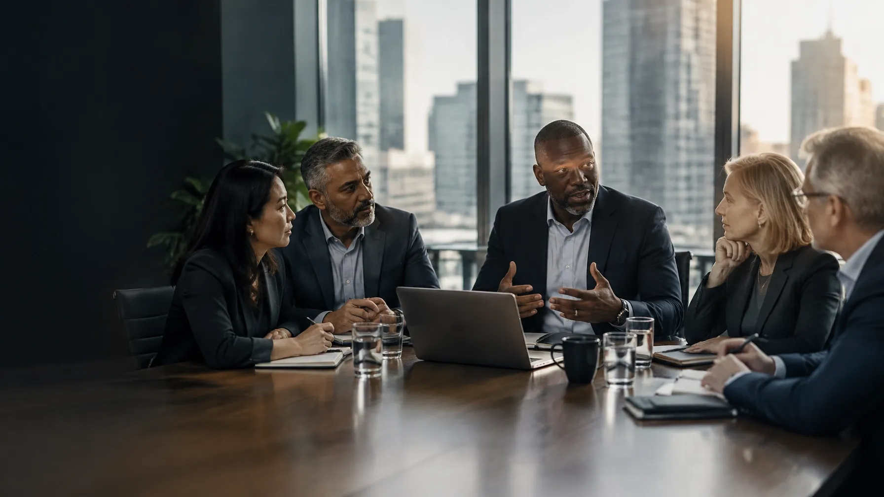 Leaders in a strategic working session